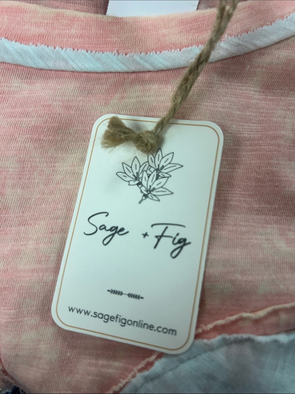 Sage + Fig Pink Floral Patch Oversized Top - Picture 3 of 4